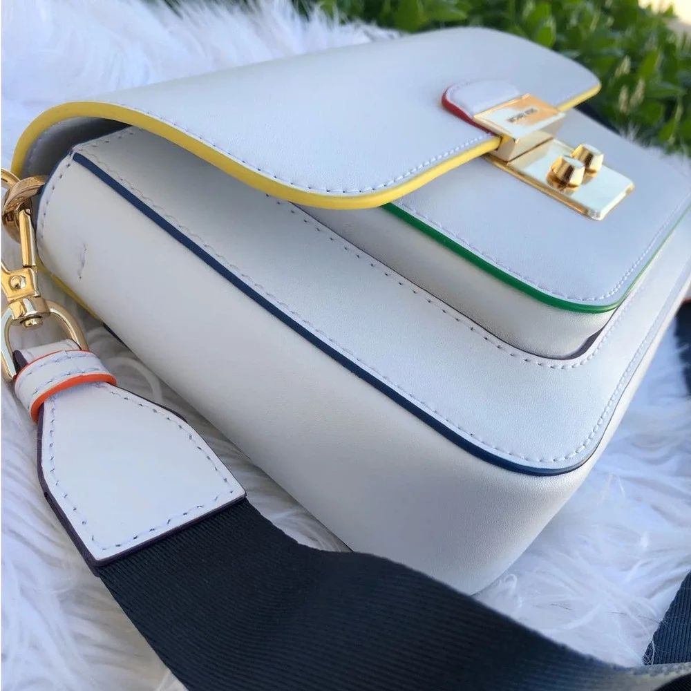 Michael Kors Sloan Editor Leather Messenger Crossbody Rainbow - Picture 4 of 16